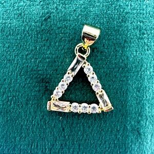 Triangle Pendant CZ baguettes